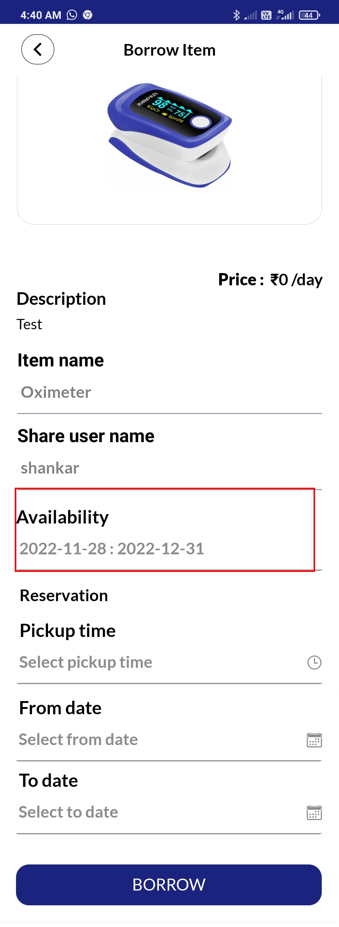 medicalshare app check item availability