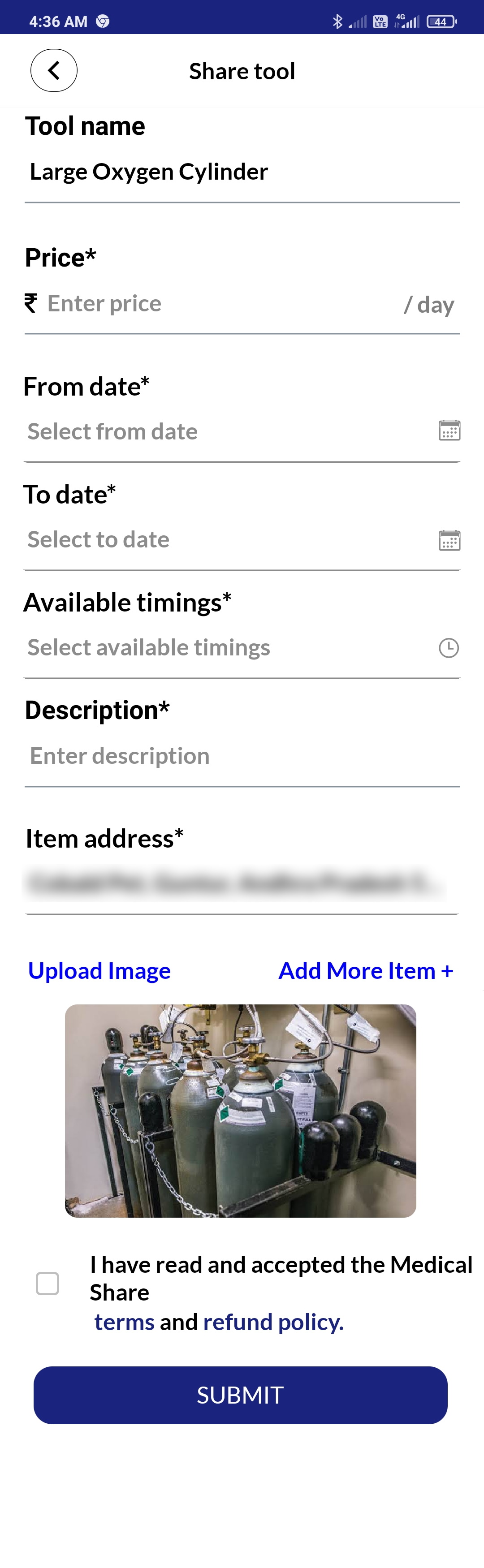 share or lend a medical device