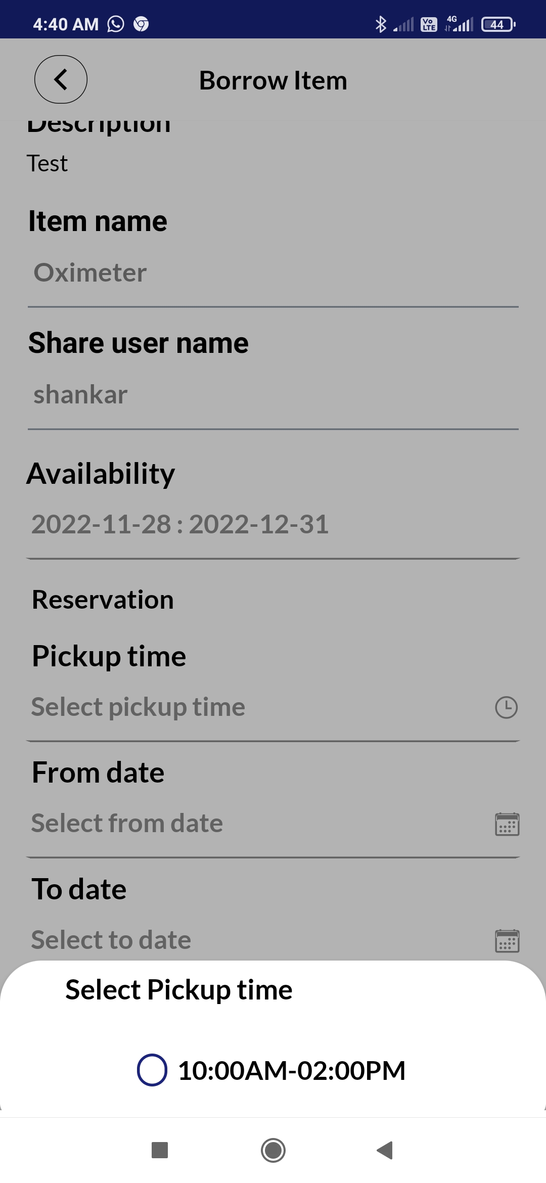 medicalshare app timeslot to meet lender